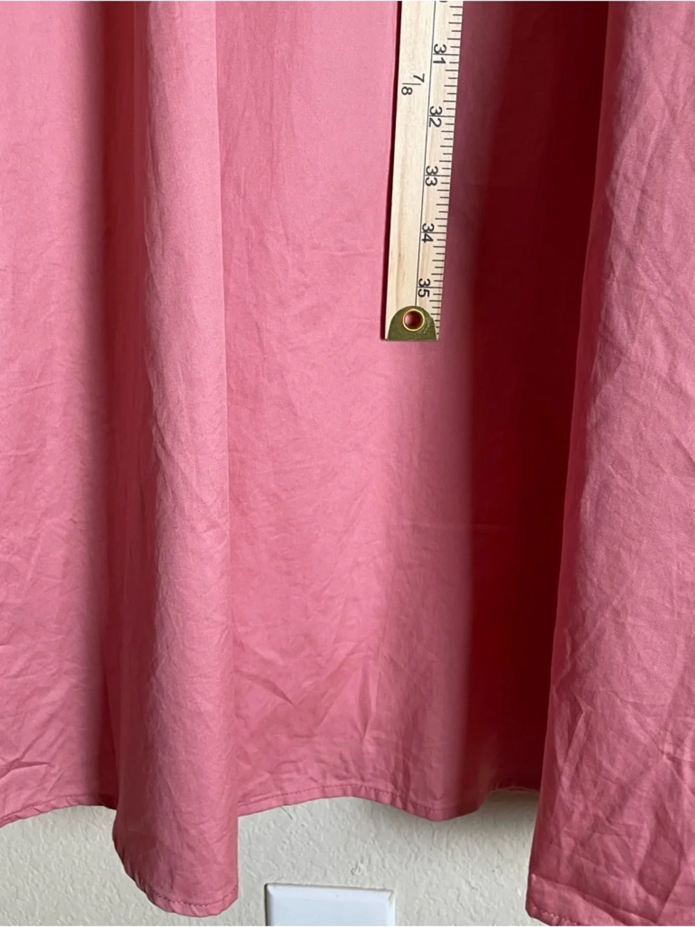 Women’s Pink Summer Casual Midi Dress V-Neck Smocked Beach Vacation Style Sz 18